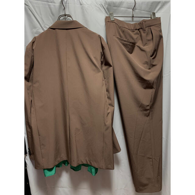 古着　テーラード　ジャケット　パンツ　スーツ　セットアップ　スラックス　ベージュ メンズのスーツ(セットアップ)の商品写真