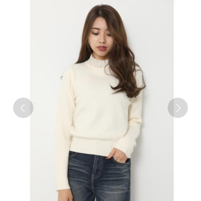 rienda(リエンダ)のミドルネックF Pearl knit トップス レディースのトップス(ニット/セーター)の商品写真