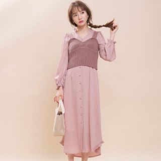 ウィルセレクション(WILLSELECTION)のウィルセレクション☆ビスチェレイヤードサテンワンピース (ロングワンピース/マキシワンピース)