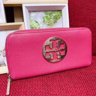 トリーバーチ(Tory Burch)の正規品】トリーバーチ 長財布 ラウンドファスナー　ピンク(長財布)