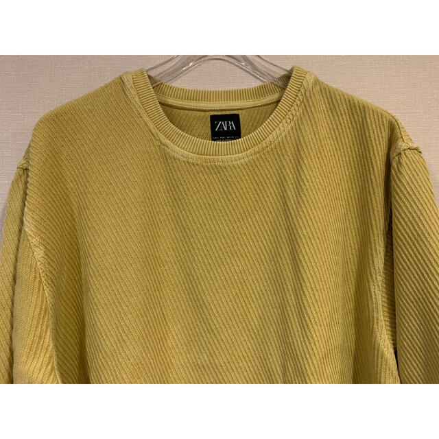 ZARA(ザラ)のZARA スウェット　ビッグシルエット　後染イエロー　やや薄手 メンズのトップス(スウェット)の商品写真