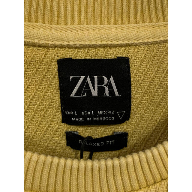 ZARA(ザラ)のZARA スウェット　ビッグシルエット　後染イエロー　やや薄手 メンズのトップス(スウェット)の商品写真