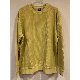 ザラ(ZARA)のZARA スウェット　ビッグシルエット　後染イエロー　やや薄手(スウェット)