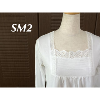 サマンサモスモス(SM2)のSM2 新品◎レースホワイトトップス(Tシャツ(長袖/七分))