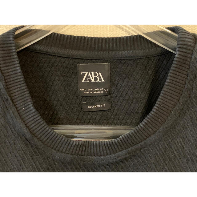 ZARA(ザラ)のZARA スウェット　作り大きめ　後染ネイビー　やや薄手 メンズのトップス(スウェット)の商品写真