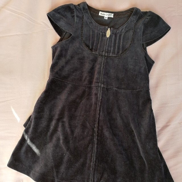 BeBe(ベベ)のべべ　ベロアワンピース100cm キッズ/ベビー/マタニティのキッズ服女の子用(90cm~)(ワンピース)の商品写真