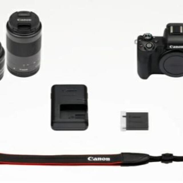 Canon(キヤノン)のキヤノン EOS Kiss M(ブラック) ダブルズームキット スマホ/家電/カメラのカメラ(デジタル一眼)の商品写真