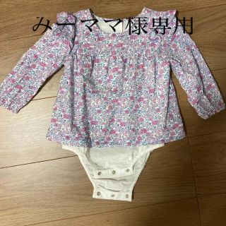 ベビーギャップ(babyGAP)の【Baby Gap】ロンパース 花柄ブラウス　80cm(ロンパース)