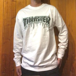 スラッシャー(THRASHER)の（JACKSON MATISSE)×（THRASHER)　ロンT 白 Sサイズ(Tシャツ/カットソー(七分/長袖))