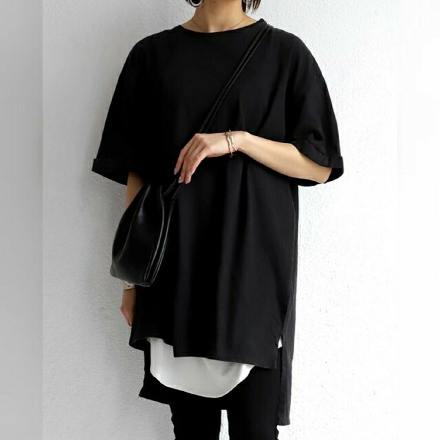 antiqua(アンティカ)のantiqua / パウダー加工 Tシャツ レディースのトップス(Tシャツ(半袖/袖なし))の商品写真