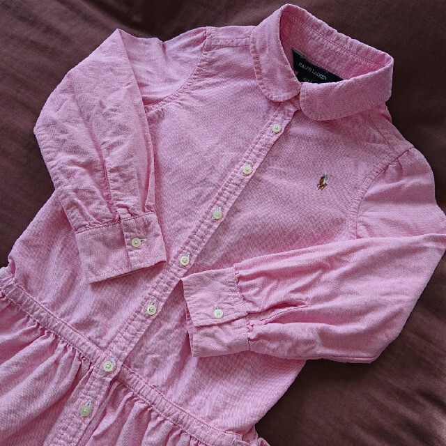 POLO RALPH LAUREN(ポロラルフローレン)のラルフローレン  RALPH LAUREN ボタン ワンピース シャツ 4T  キッズ/ベビー/マタニティのキッズ服女の子用(90cm~)(ワンピース)の商品写真