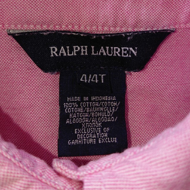 POLO RALPH LAUREN(ポロラルフローレン)のラルフローレン  RALPH LAUREN ボタン ワンピース シャツ 4T  キッズ/ベビー/マタニティのキッズ服女の子用(90cm~)(ワンピース)の商品写真