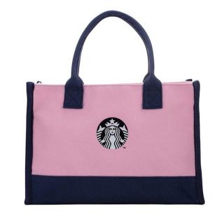 スターバックスコーヒー(Starbucks Coffee)のスターバックス：ピンク　ロゴ　ハンドバッグ スタバ 台湾(トートバッグ)