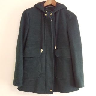 ザラ(ZARA)のZARA ザラ フード付 ウールコート ダークグリーン (その他)