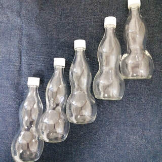 中古空瓶、空瓶、一輪挿し、瓢箪型空瓶、5本セット、ひょうたん(各種パーツ)