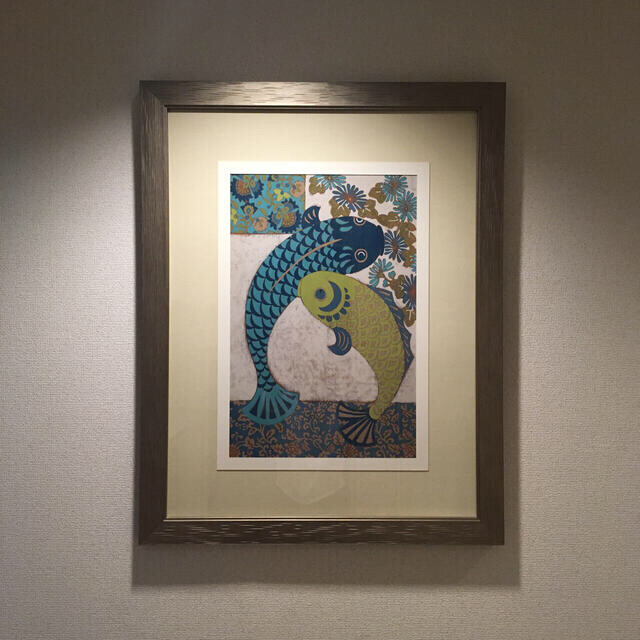 高質で安価 サァラ麻布 6.5万 絵 額 鯉 Zarris Picture Paragon 絵画