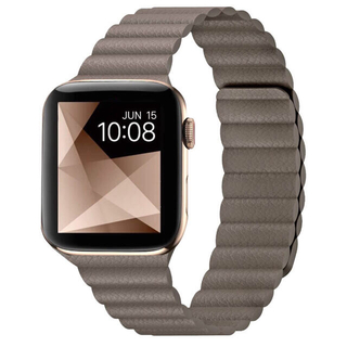 アップルウォッチ Apple Watch レザーバンド ネオジム磁石 ブラウン(腕時計)