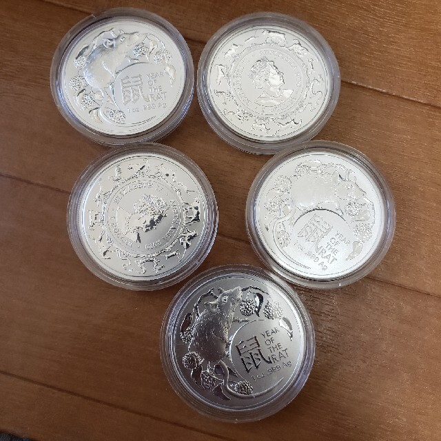 オーストラリア造幣局銀貨5個美術品/アンティーク