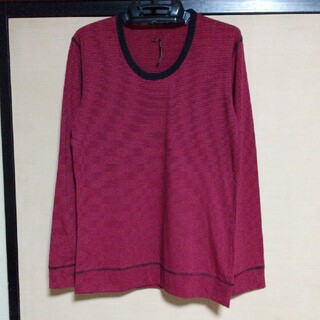 d-fy 40/1インターロック ボーダーUT RED×黒(L)(Tシャツ/カットソー(七分/長袖))