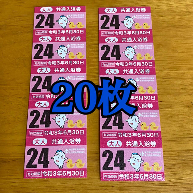 東京都　共通入浴券 大人 20枚