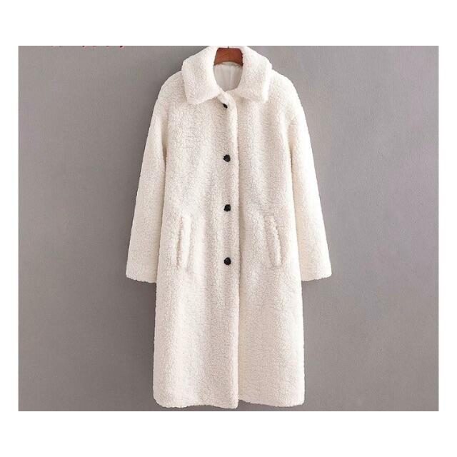 ZARA(ザラ)の🍁秋冬新作☃️2780◆white ボア ロングコート レディースのジャケット/アウター(ロングコート)の商品写真