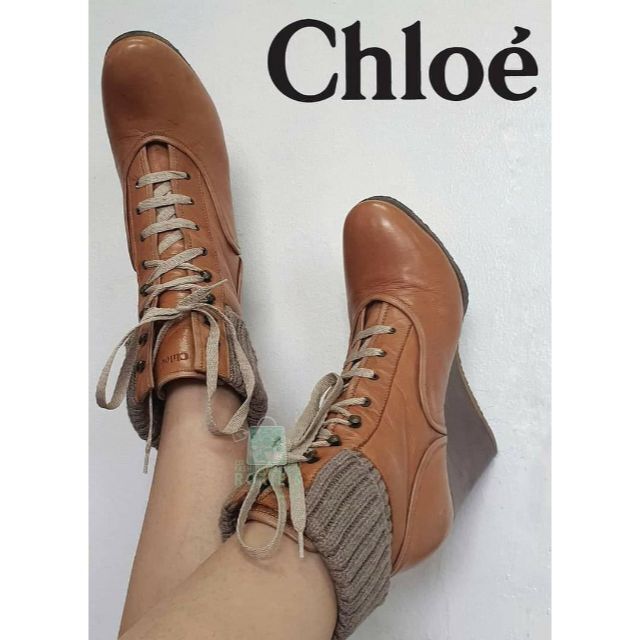 Chloe レースアップブーツ-