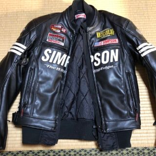 シンプソン(SIMPSON)のSIMPSON　レザージャケット　黒　Mサイズ(装備/装具)