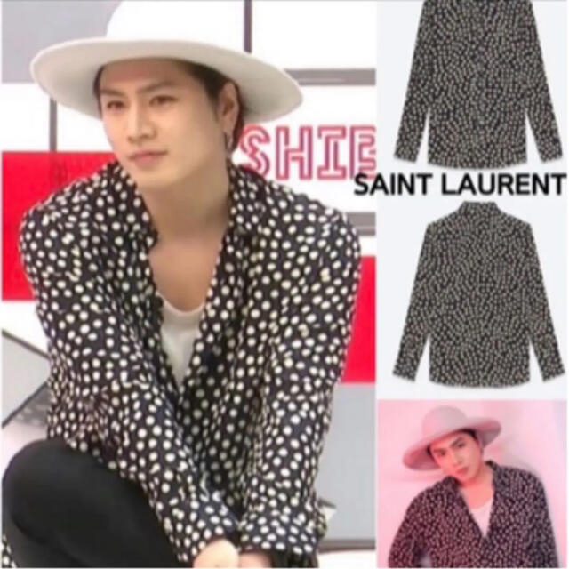 Saint Laurent paris polka dot silk shirt-