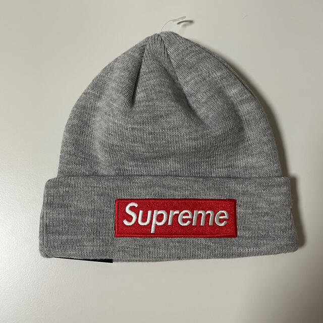 supreme box logo beanie grayニット帽/ビーニー