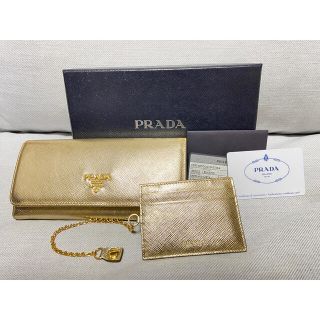 プラダ(PRADA)の【再々値下げしました】PRADA 財布 ゴールド サフィアノレザー(財布)