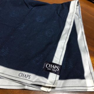 チャップス(CHAPS)のチャップスCHAPSラルフローレン RL メンズハンカチ　紺色ロゴ織(ハンカチ/ポケットチーフ)