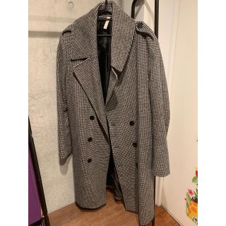 ザラ(ZARA)のZARA 千鳥格子柄　ロングコート　XL 冬物(チェスターコート)