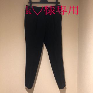 エンフォルド(ENFOLD)のENFOLD アンクルジョーゼットパンツ 38 NAVY(クロップドパンツ)