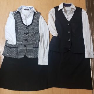 事務制服/OL制服 ベスト+スカート+ブラウス(スーツ)