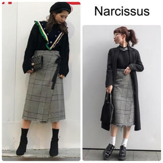 ナルシス(Narcissus)のナルシス 【cheap!!by vaNite】ツイードラップチェックスカート(ひざ丈スカート)
