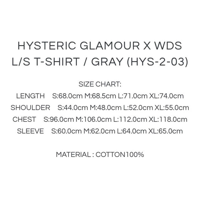 HYSTERIC GLAMOUR(ヒステリックグラマー)のWIND AND SEA × HYSTERIC GLAMOUR ロンT gray メンズのトップス(Tシャツ/カットソー(七分/長袖))の商品写真