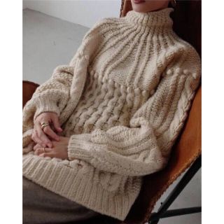 ドゥロワー(Drawer)のクラネ　arch cable hand knit ケーブルニット　紗栄子(ニット/セーター)