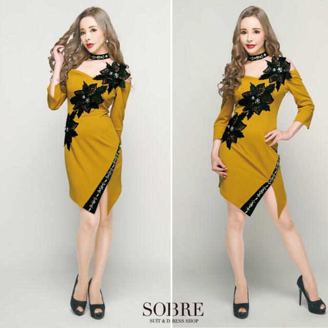 SOBRE ソブレ ダイナミックフラワーレースワンピース レディースのフォーマル/ドレス(ナイトドレス)の商品写真