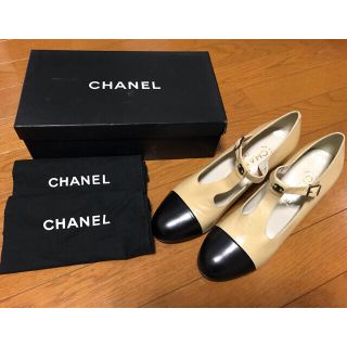 シャネル(CHANEL)のシャネル バイカラー パンプス ココマーク バイカラーシューズ 39.5(ハイヒール/パンプス)