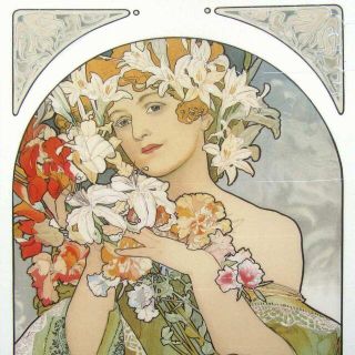 アルフォンス・ミュシャ『フラワー』複製画 絵画 人物画 女性画