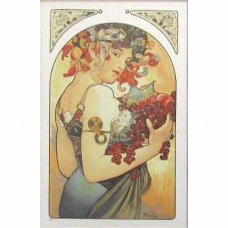 アルフォンス・ミュシャ『フルーツ』複製画 絵画 人物画 女性画