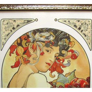 アルフォンス・ミュシャ『フルーツ』複製画 絵画 人物画 女性画 美人画