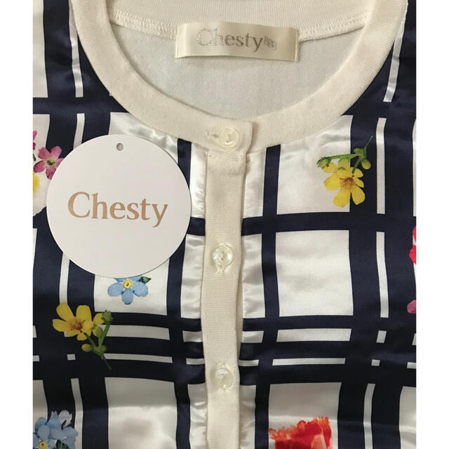 Chesty(チェスティ)のchesty プリントスカーフカーディガン レディースのトップス(カーディガン)の商品写真