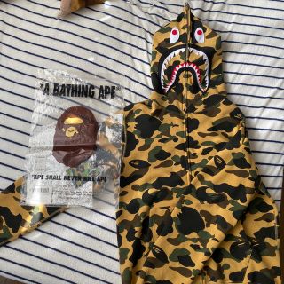 A・BATHING APE シャークパーカー イエローカモ