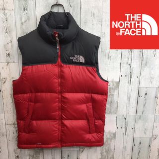 ザノースフェイス(THE NORTH FACE)のノースフェイス　700フィル　ダウンベスト　チャコールグレー　レッド(ダウンベスト)