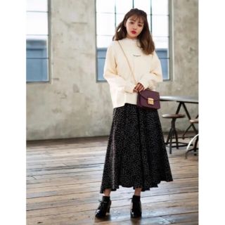 グレイル(GRL)のGRL ドット スカート ブラック 完売品 (ロングスカート)