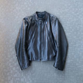 マルタンマルジェラ(Maison Martin Margiela)の【しげらない様専用】マルジェラ　八の字ライダース ブラック　48(ライダースジャケット)