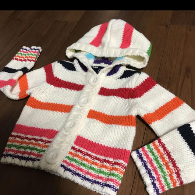 babyGAP(ベビーギャップ)のbaby GAP ニット　セーター　95 マルチカラー　ベビーギャップ　フード キッズ/ベビー/マタニティのキッズ服女の子用(90cm~)(ニット)の商品写真