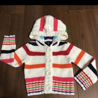 ベビーギャップ(babyGAP)のbaby GAP ニット　セーター　95 マルチカラー　ベビーギャップ　フード(ニット)