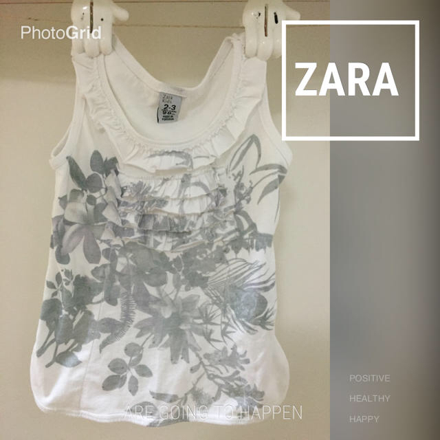 ZARA(ザラ)のらんこまま様③ ZARA柄タンクトップ キッズ/ベビー/マタニティのキッズ服女の子用(90cm~)(Tシャツ/カットソー)の商品写真